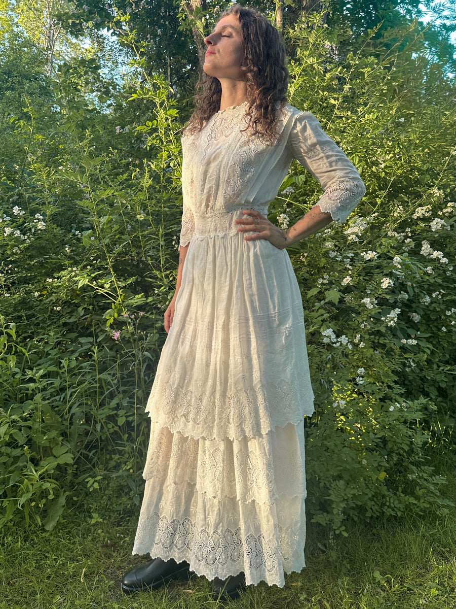 Edwardian Irish Crochet Tea Dress – Golden Threads