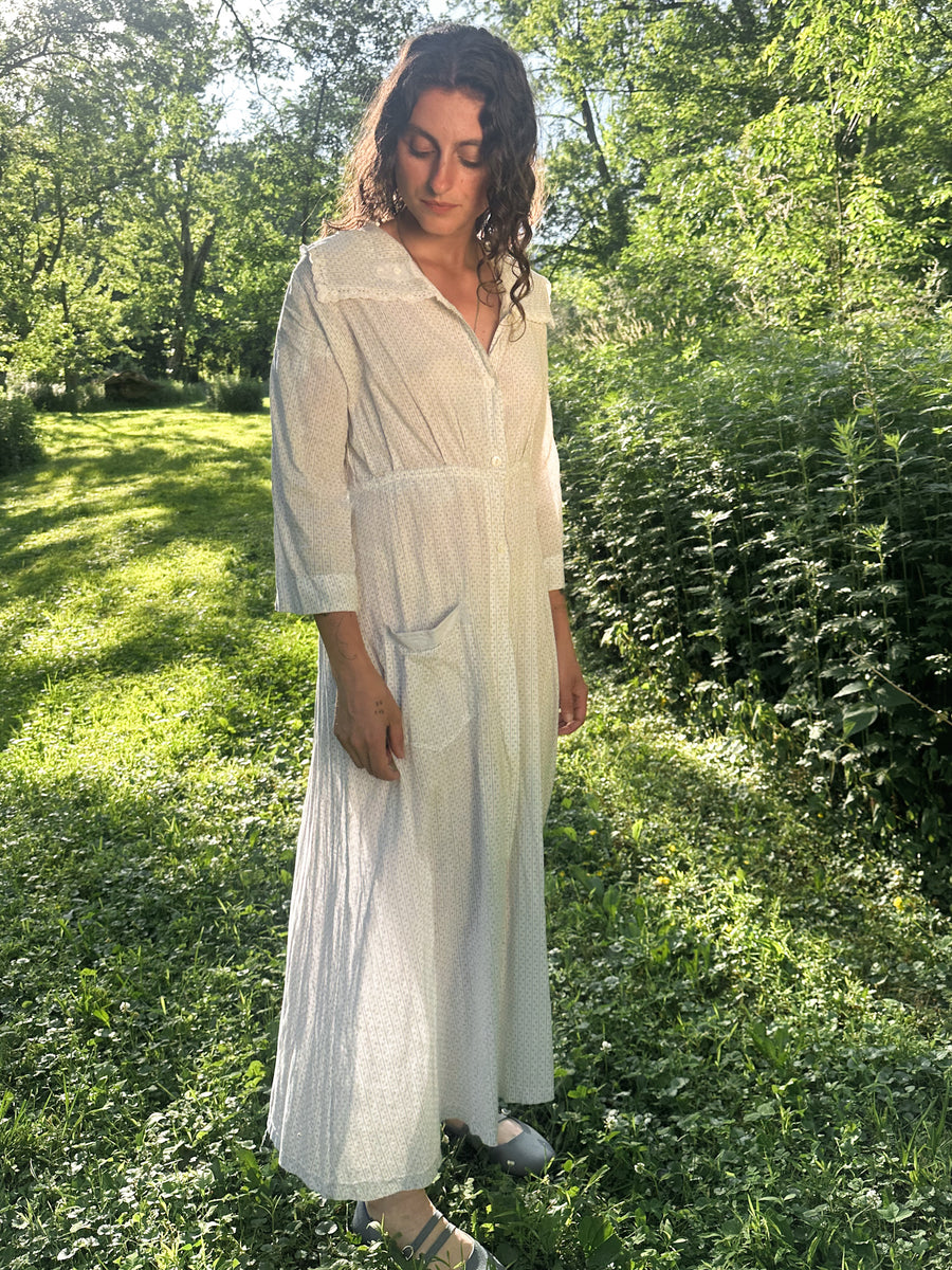 Antique Printed Cotton Day Dress