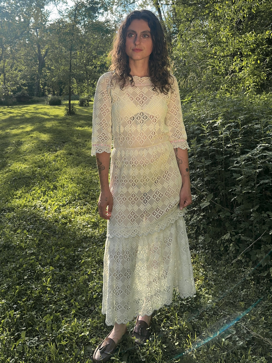 Edwardian Crochet Dress – Golden Threads