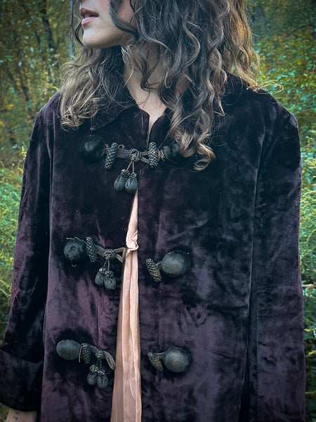 Antique Aubergine Velvet Coat