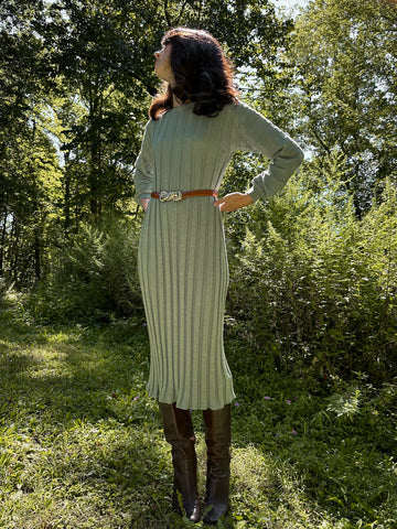 Wool Knit Midi Dress
