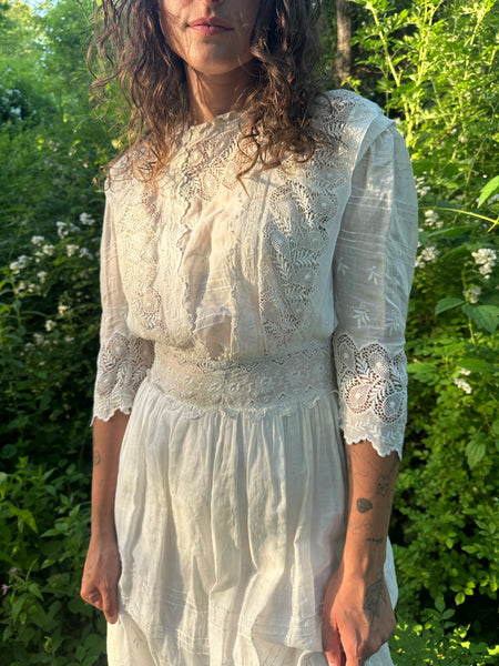 Edwardian Irish Crochet Tea Dress