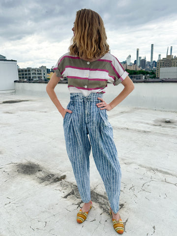 90’s Striped Cotton Pants