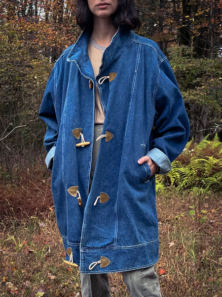 Denim Toggle Coat
