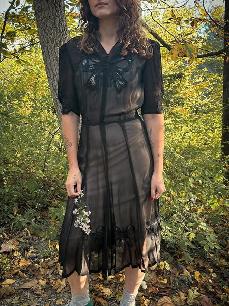 40’s Chiffon Bow Dress