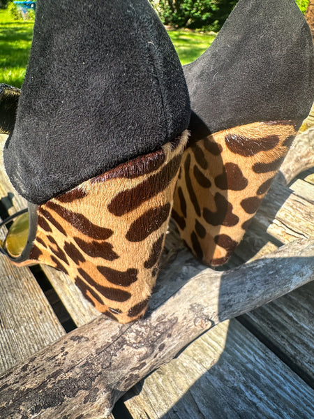 Leopard Wedge Sandals