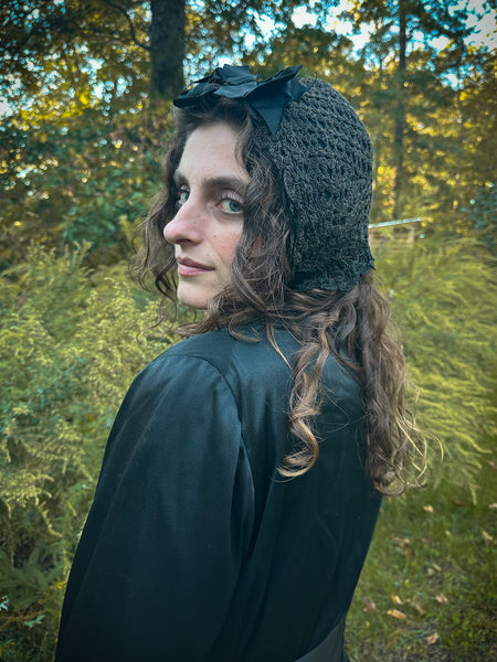 Edwardian Wool Crochet Bonnet