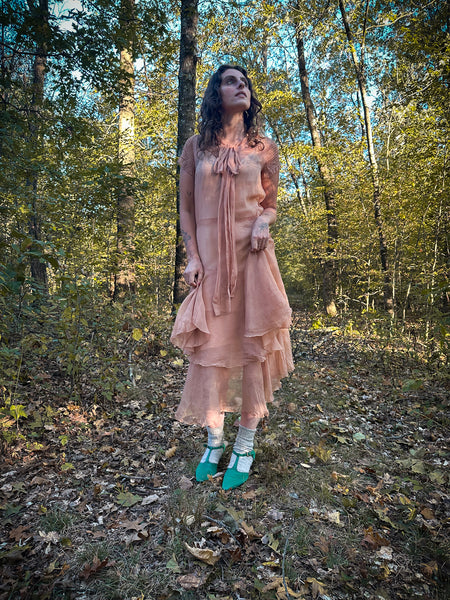 20’s Blush Chiffon Dress