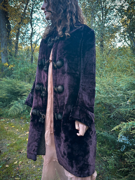 Antique Aubergine Velvet Coat