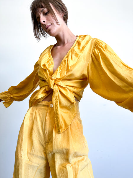 Sunflower Yellow Silk Blouse