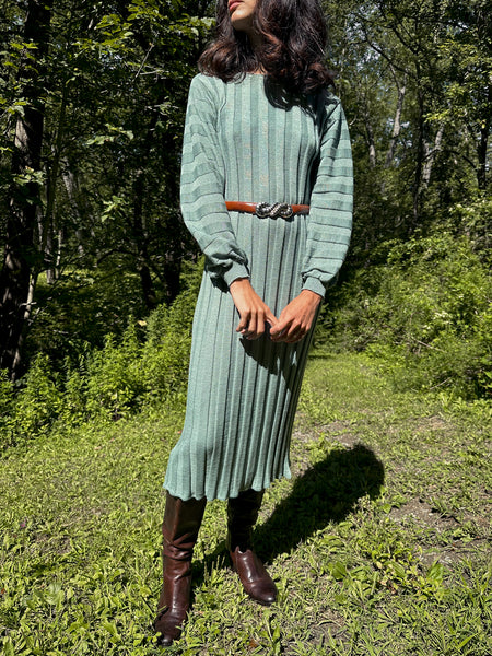 Wool Knit Midi Dress
