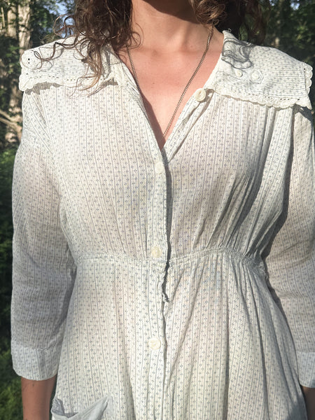Antique Printed Cotton Day Dress