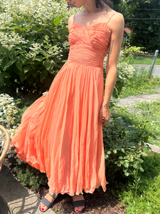 1970’s Silk Chiffon Coral Gown