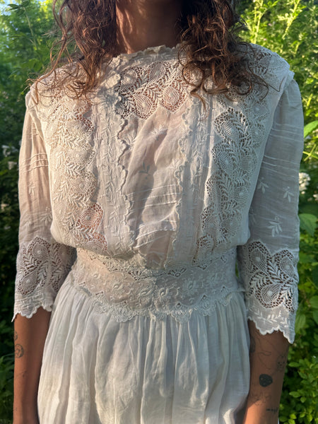 Edwardian Irish Crochet Tea Dress