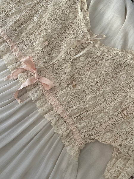 Antique Silk and Lace Nightgown