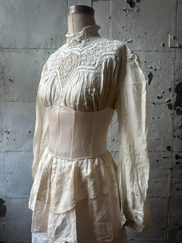 Victorian Silk and Lace Blouse