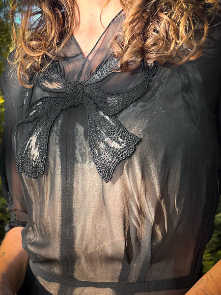 40’s Chiffon Bow Dress