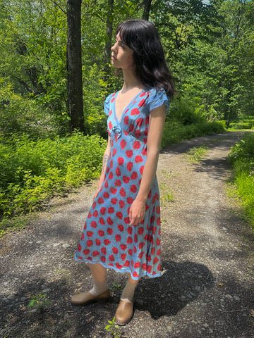 Betsey Johnson Rosette Silk Dress