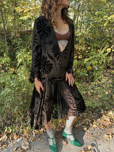 20’s Devore and Lace Dress