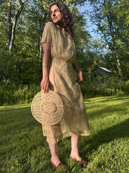 1910’s Silk Net and Embroidered Dress