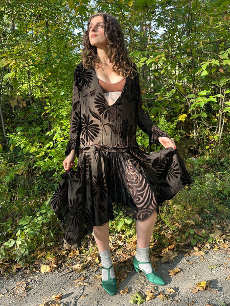 20’s Devore and Lace Dress