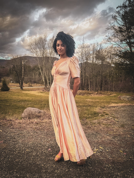 1940’s Pink Satin Zip Front Gown