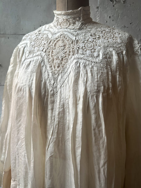 Victorian Silk and Lace Blouse