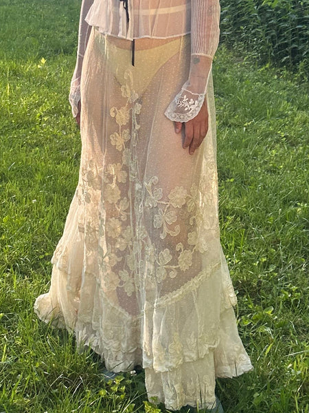 Antique Silk Bobbinet Skirt