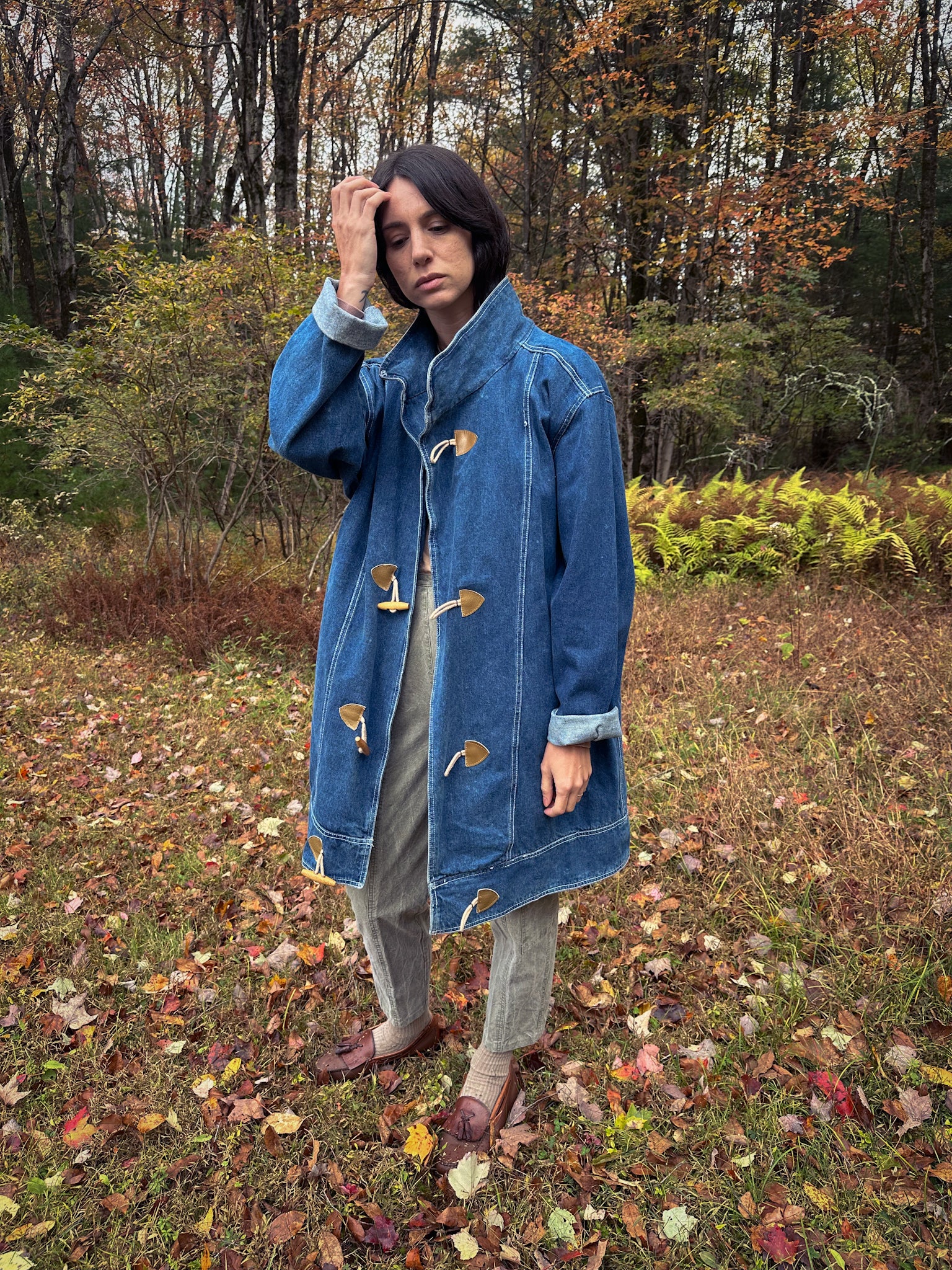 Denim Toggle Coat