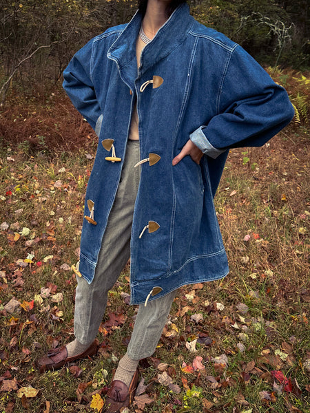 Denim Toggle Coat