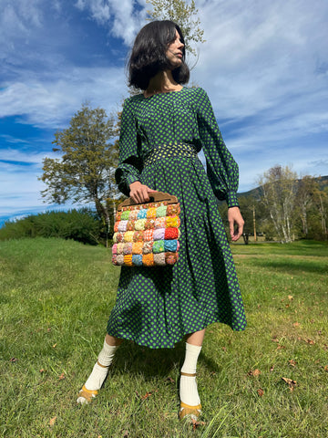 Hanai Mori Silk Dot Dress