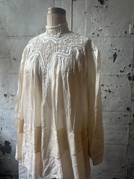 Victorian Silk and Lace Blouse