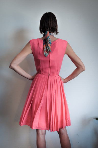 Fuschia Silk Chiffon Dress