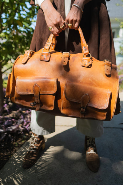 70's Leather Weekender